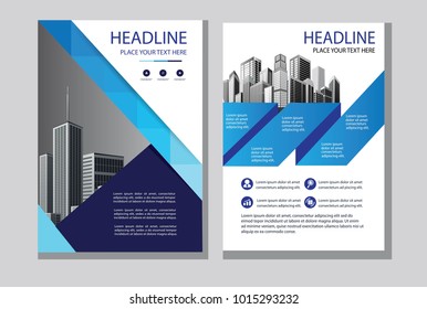 design blue cover book. blue brochure business template. esp 10