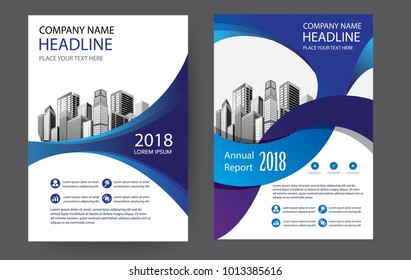 design blue cover brochure business template