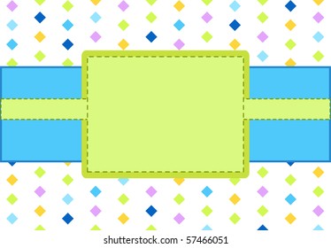 Design blue and green frame with dotted line