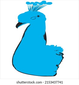 Design blue head bird symbol illustration