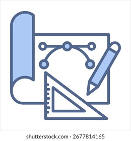 Ilustración vectorial de icono azul de diseño