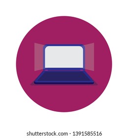 design blue laptop in vector