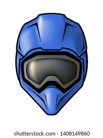 Design Of Blue Motorcross Helmet 