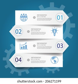 Design blue number banners template/graphic or website