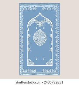 Design blue pattern prayer mat untuk textile