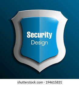 Design blue shield Origami vector banner