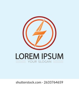 Design with Bold Thunder Shape for Fast Technology Services and Energy Branding