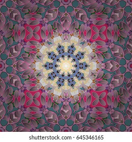 Design book layout. Presentation with mandala. Modern vector template for brochure leaflet flyer cover catalog magazine or annual report. Colored layout on a white background.