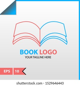 Design for book logo or icon smart learning, education book shop store vector logo or icon design template