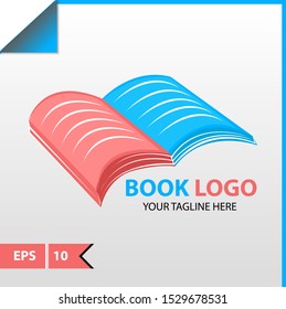 Design for book logo or icon smart learning, education book shop store vector logo or icon design template