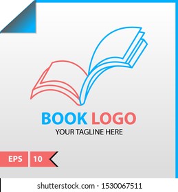 Design for book logo or icon smart learning, education book shop store vector logo or icon design template