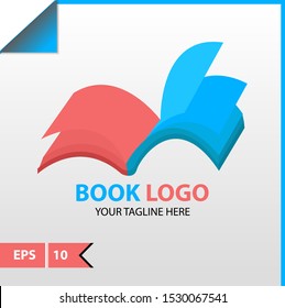 Design for book logo or icon smart learning, education book shop store vector logo or icon design template