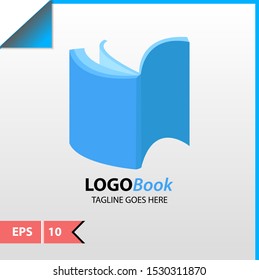 Design for book logo or icon smart learning, education book shop store vector logo or icon design template