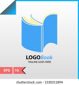 Design for book logo or icon smart learning, education book shop store vector logo or icon design template