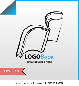 Design for book logo or icon smart learning, education book shop store vector logo or icon design template