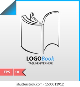 Design for book logo or icon smart learning, education book shop store vector logo or icon design template