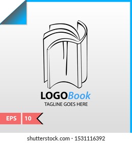 Design for book logo or icon smart learning, education book shop store vector logo or icon design template
