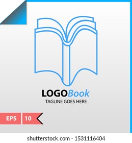 Design for book logo or icon smart learning, education book shop store vector logo or icon design template