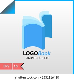 Design for book logo or icon smart learning, education book shop store vector logo or icon design template