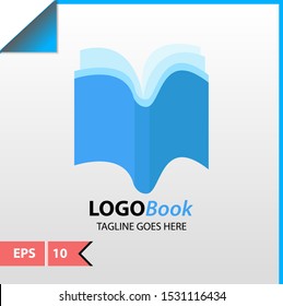 Design for book logo or icon smart learning, education book shop store vector logo or icon design template