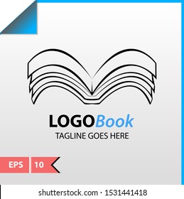 Design for book logo or icon smart learning, education book shop store vector logo or icon design template