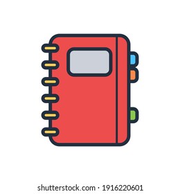 The design of the book stationery filled icon vector illustration, this vector is suitable for icons, logos, illustrations, stickers, books, covers, etc.