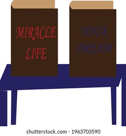 the design of the book that sits on the table. Suitable for wallpaper, stickers, additional elements