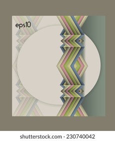 design booklet cover, flyers,  postcard with a geometrical pattern, pastel colored