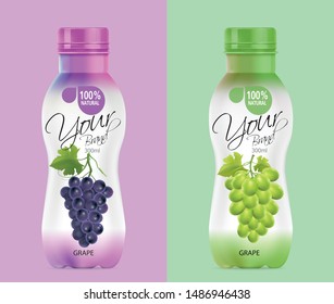 Design a bottle of fruit juice, grape juice bottle