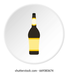 Design bottle icon in flat circle isolated on white vector illustration for web