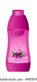 design of bottle milky products with fruit - vector illustration