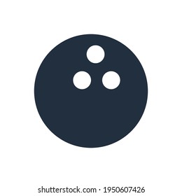 The design of the bowling ball sport glyph icon vector illustration, this vector is suitable for icons, logos, illustrations, stickers, books, covers, etc.