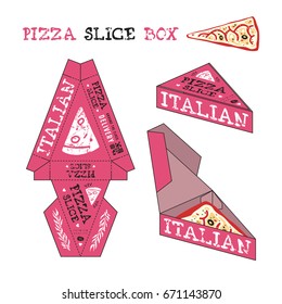 Design Box Pizza Slice Style Handdrawn Stock Vector (Royalty Free ...