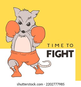Design of boxer rat illustration