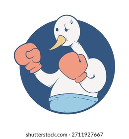 Diseño de dibujo de ganso de boxeo