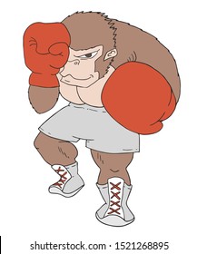 Design of boxing gorilla illustration