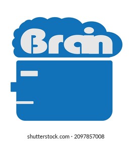 design of  a brain icon and brain logo with some concept design