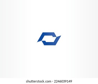 Diseño de la marca azul Línea con el concepto de icono cuadrado