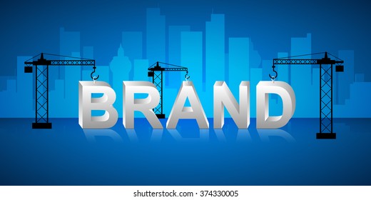 Design brand building concept, vector illustration.