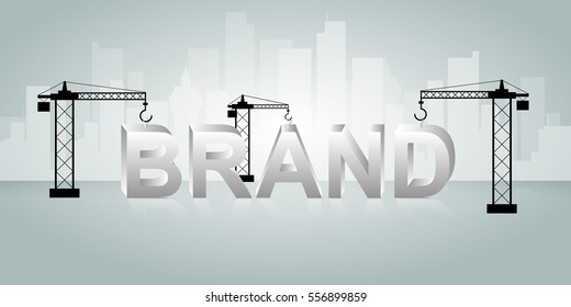 Design brand building concept, vector illustration