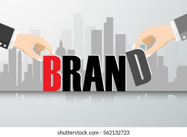 Design brand building concept, vector illustration