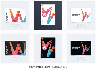 Design of brochure smooth soft template. Creative abstract set, annual report, horizontal cover, flyer in A4 with colourful lines waves for branding, exhibition. Business vector presentation.