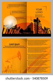 The design of brochures, presentations, yellow, sandy col our. Oil industry. Oil production. The middle East.