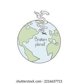 Design of broken earth illustration