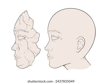 Design of broken mask illustration