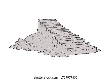 Design of broken old stairs