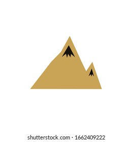 Design brown Icon, Mountain on white