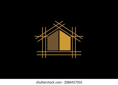Design and build home logo design vector. Contractors design and build real estate symbol.