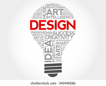 Design bulb word cloud concept