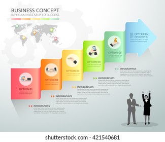 Design business arrow conceptual infographics. Can be used for workflow layout, banner, diagram, web design, infographic template